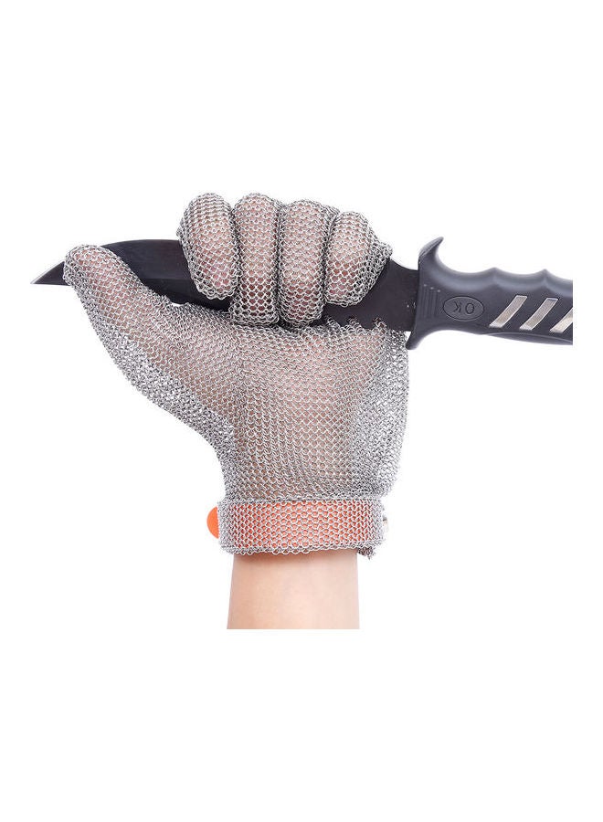 Plastic Belt Stainless Steel Mesh Glove Cut Resistant Chain Grey  - Image 3