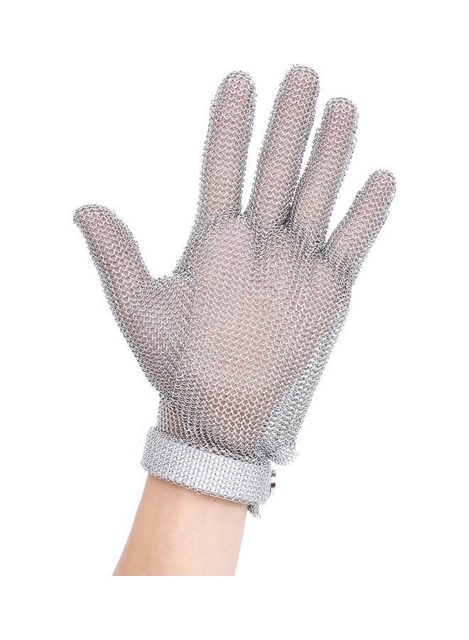 Plastic Belt Stainless Steel Mesh Glove Cut Resistant Chain Grey 