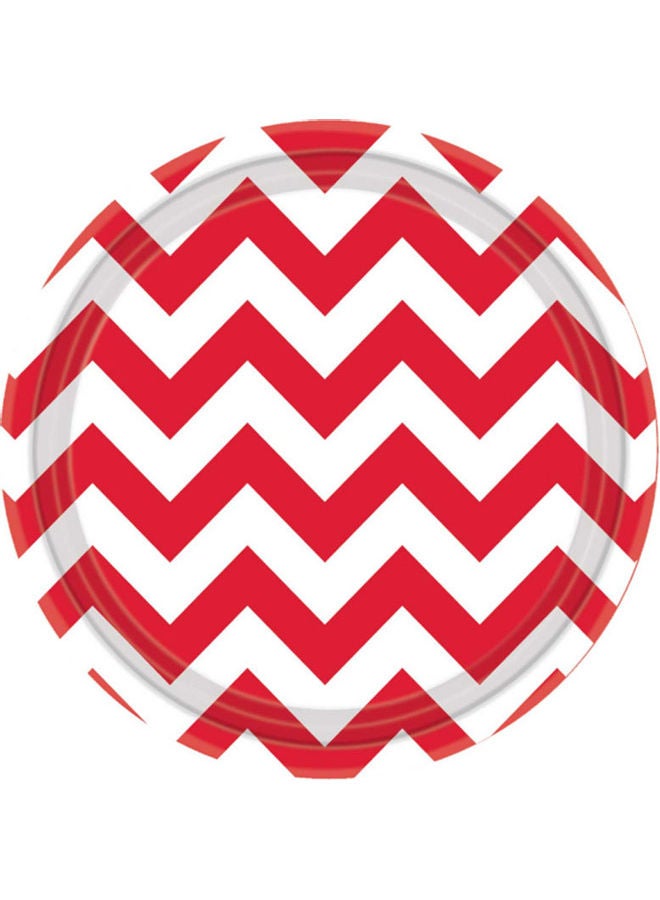 Amscan 8-Piece Set Chevron Printed Plate 7inch
