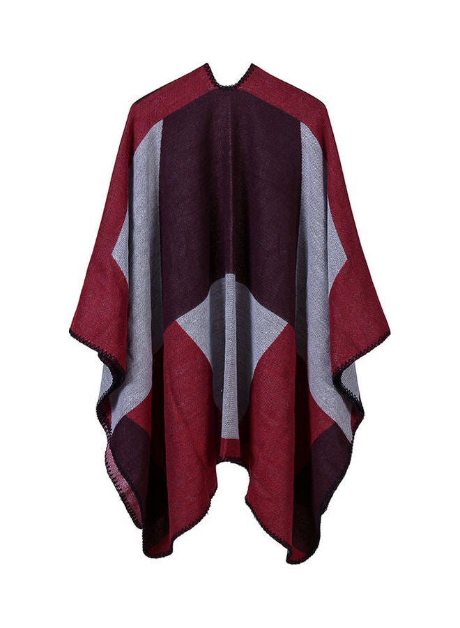 Winter Women Loose Outerwear Coat Splice Oversized Knitted Cashmere Multicolour - Image 2