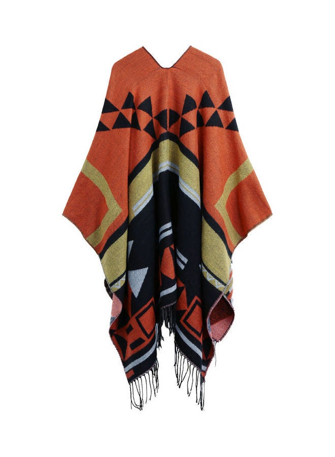 Knitted Shawl Poncho Faux Multicolour - Image 2
