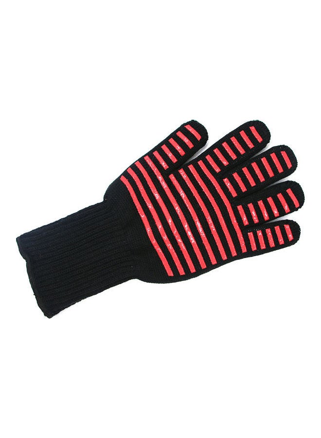 1 Piece Long Heat Proof Oven Mitt Glove Red/Black  - Image 1
