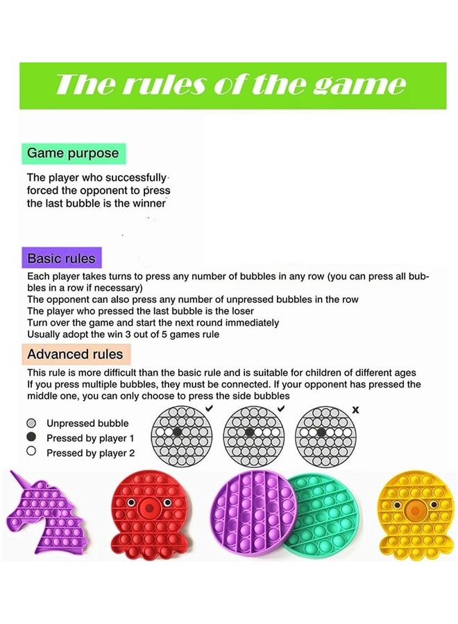 XiuWoo High-Quality Silicone Squeeze Push Pop Bubble Sensory Fidget Stress Relieve Squishy Toy 12.5x1.5x14.5cm - Image 5