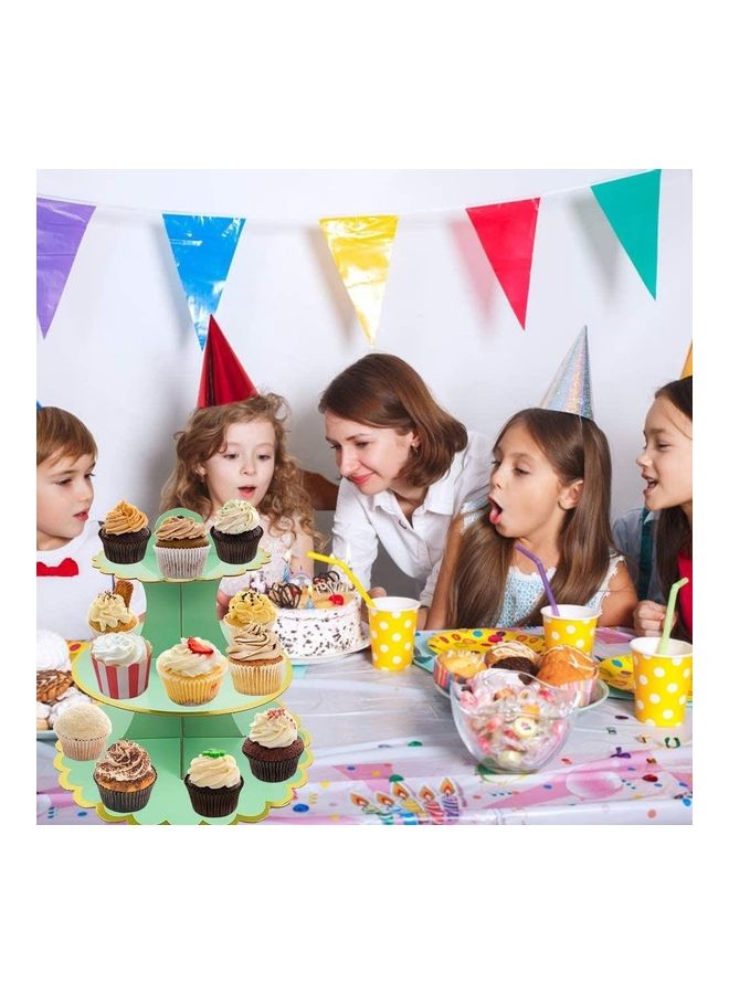 XiuWoo 1 Piece 3 Tier Cake Display Stand And Fruit Plate Green - Image 4