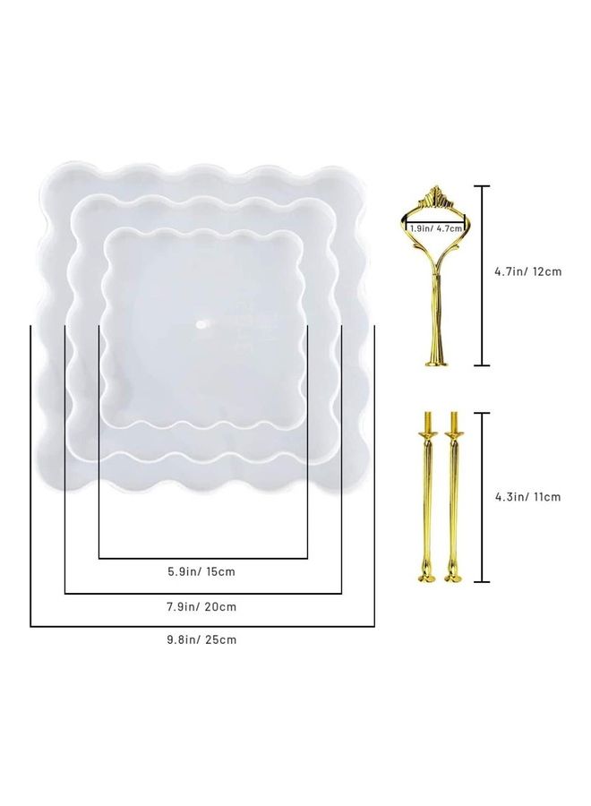 XiuWoo 3 Tier Cake Display Stand And Fruit Plate Square - Image 2