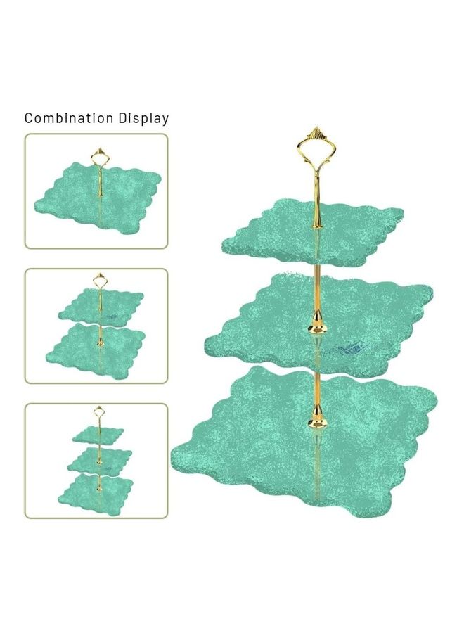 XiuWoo 3 Tier Cake Display Stand And Fruit Plate Square - Image 3