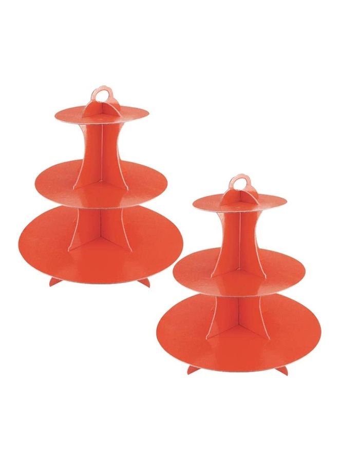 XiuWoo 1 Piece Cake Stand 3 Tier Removable Round Cake Stand Red - Image 1
