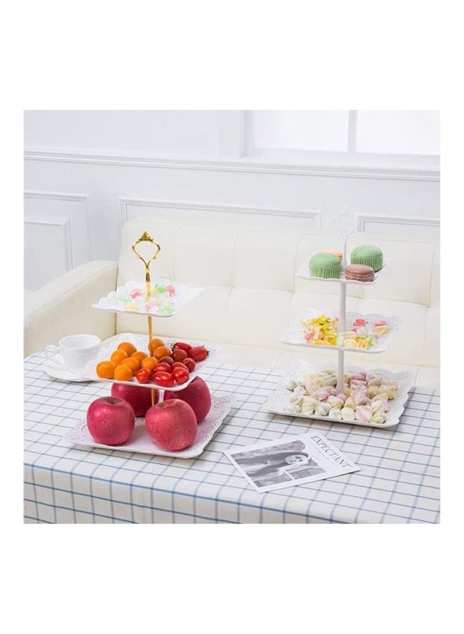 XiuWoo 1 Piece 3 Tier Cake Display Stand And Fruit Plate White 38cm - Image 3