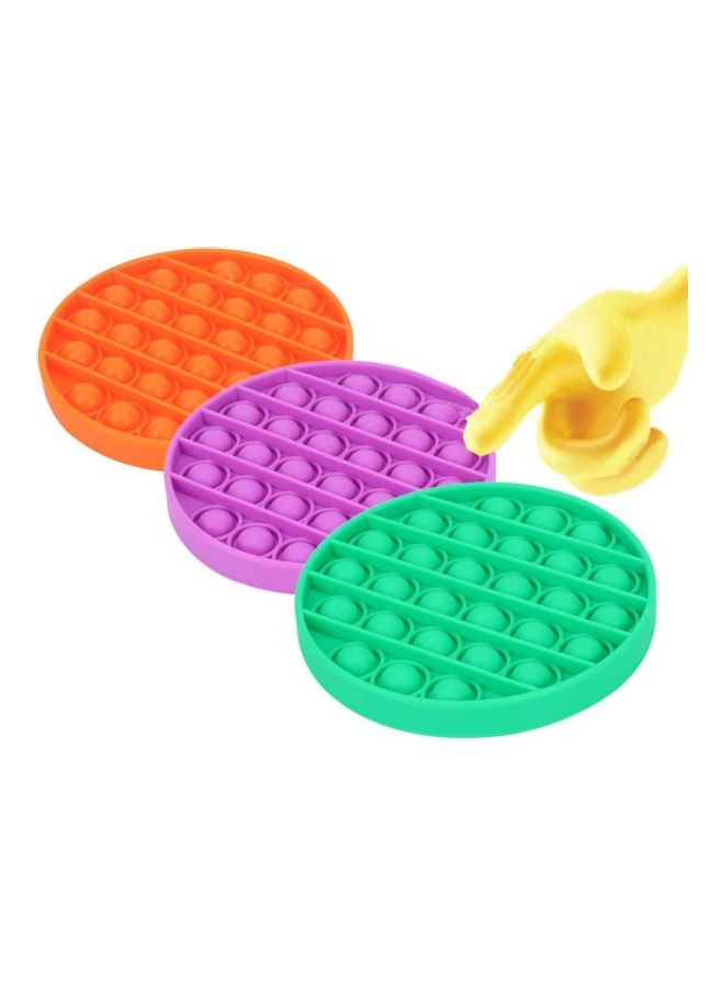 XiuWoo 3-Piece Non-Toxic Silicone Push Pop Bubble Sensory Squeeze Fidget Stress Relieve Squishy Toy 12.5x1.5x12.5cm - Image 1