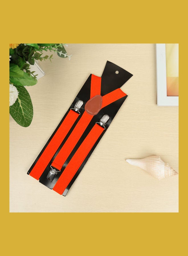 Generic - Clip On Suspenders Elastic Y-Shape Back Formal Braces Orange - Image 1