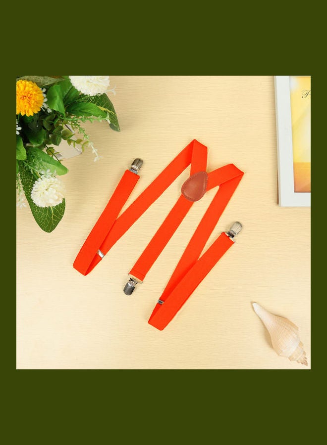 Generic - Clip On Suspenders Elastic Y-Shape Back Formal Braces Orange - Image 1