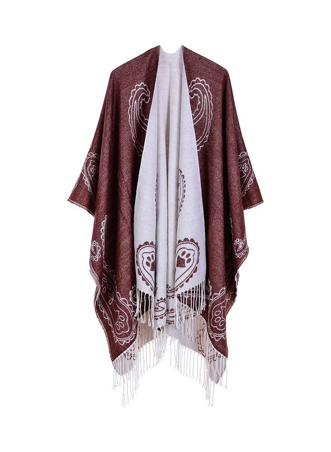 Women Vintage Poncho Scarf Cardigan Warm Cape Shawl Multicolour - Image 1