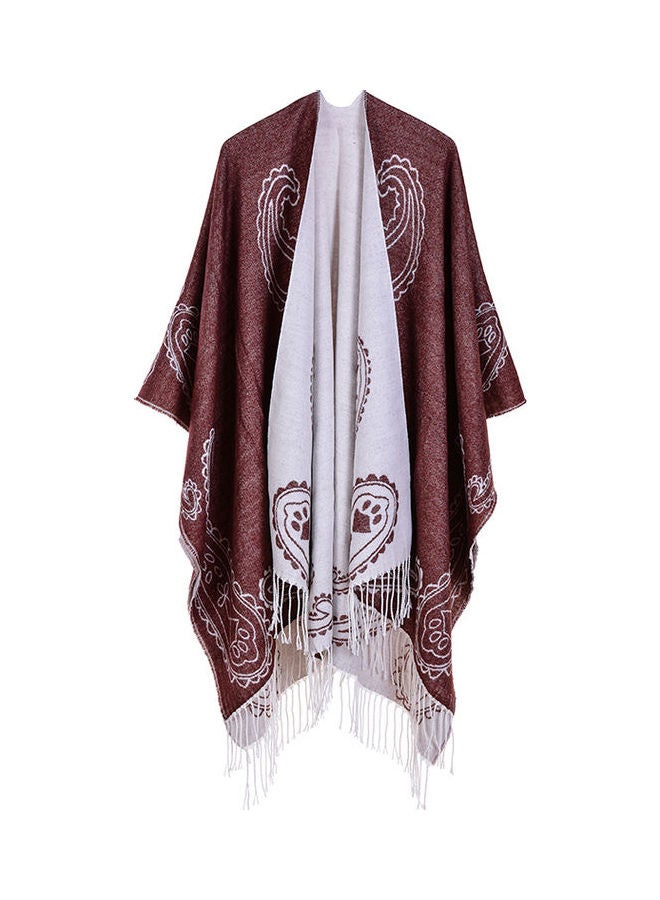 Women Vintage Poncho Scarf Cardigan Warm Cape Shawl Multicolour - Image 2