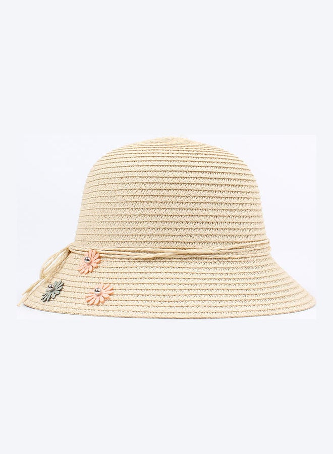 Generic Wide Brim Floppy Summer Straw Casual Children Flat Pink  - Image 1