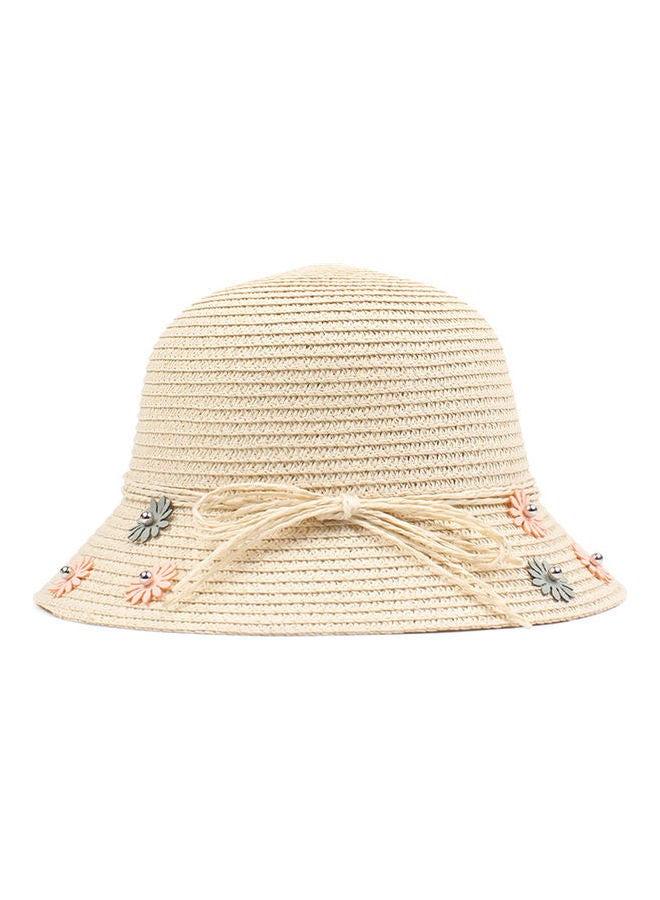 Generic Wide Brim Floppy Summer Straw Casual Children Flat Pink  - Image 4