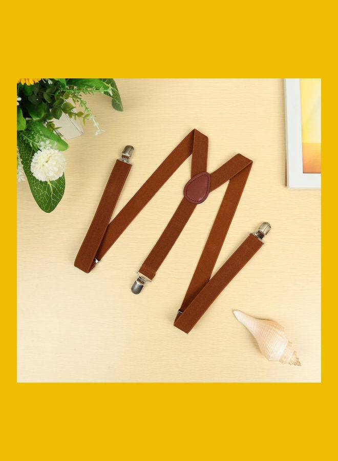 حزام بحمالات قابل للتعديل بتصميم مشبك على شكل حرف Y بني غامق - Image 2