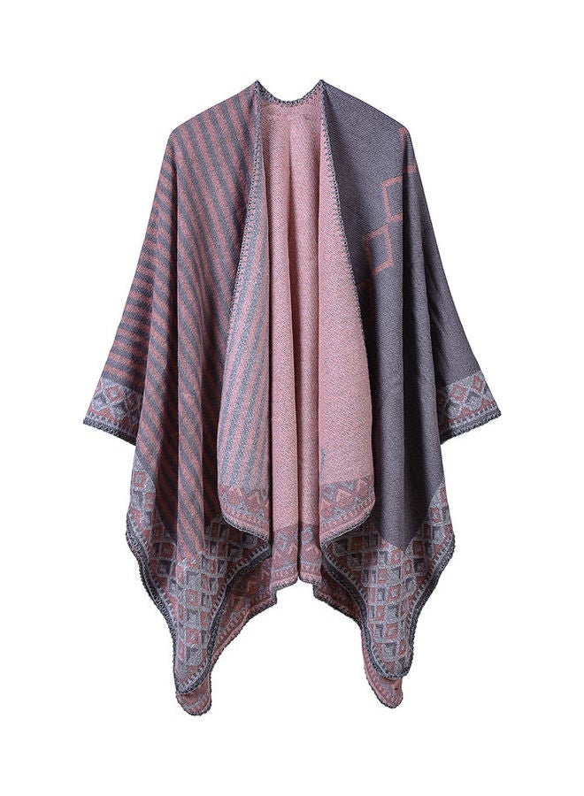 Striped Vintage Warm Cape Shawl Multicolour