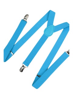 Generic Clip On Suspenders Elastic Y-Shape Back Formal Braces Blue  - Image 1