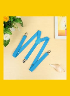 Generic Clip On Suspenders Elastic Y-Shape Back Formal Braces Blue  - Image 2