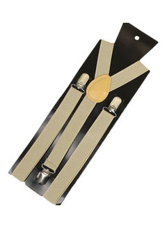 Generic Clip On Suspenders Elastic Y-Shape Back Formal Braces Khaki  - Image 2