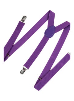 Generic Clip On Suspenders Elastic Y-Shape Back Formal Braces Purple  - Image 2