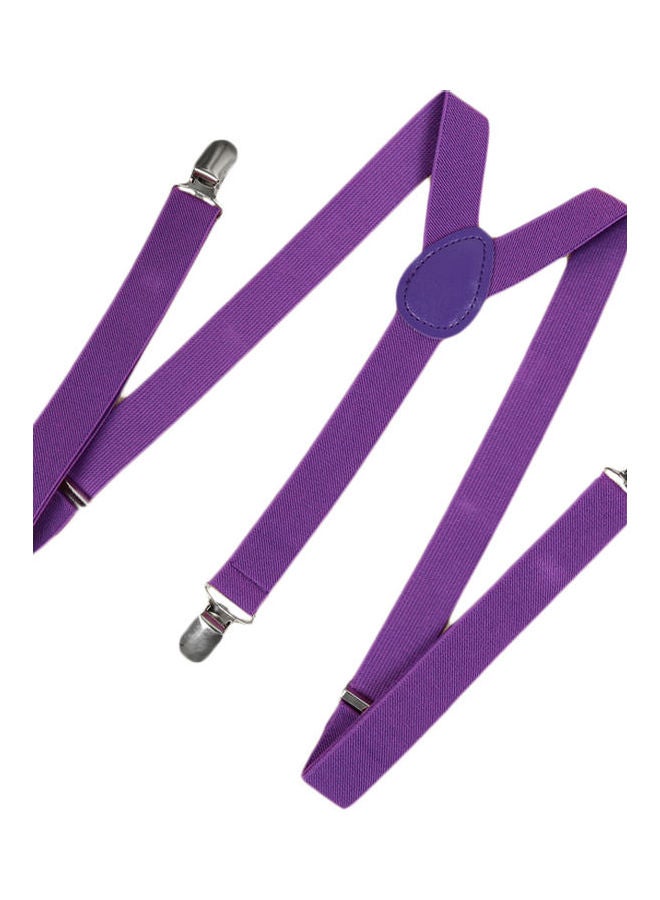 Generic - Clip On Suspenders Elastic Y-Shape Back Formal Braces Purple - Image 1