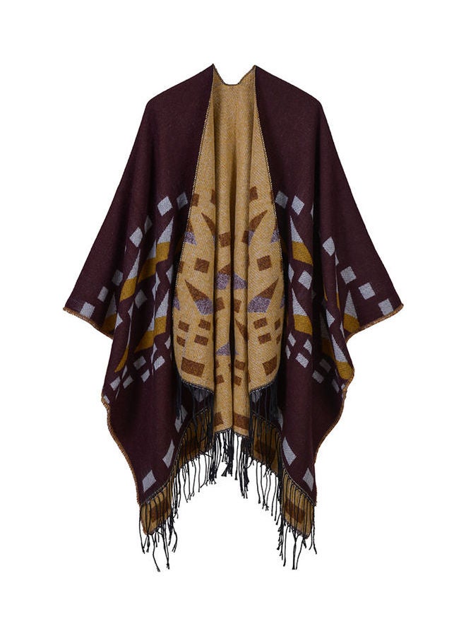 Poncho Scarf Cardigan Tassels Multicolour