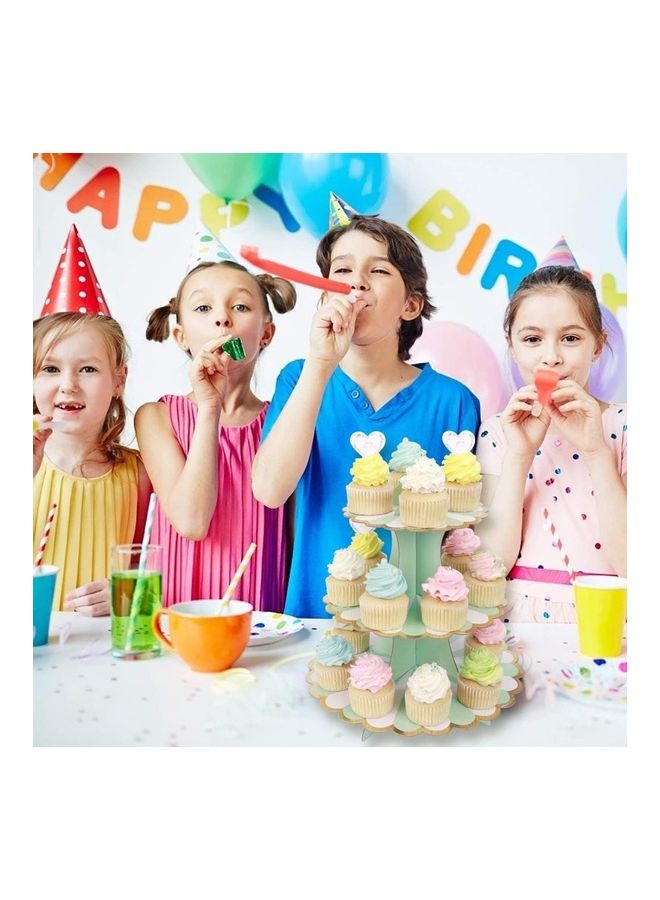 XiuWoo 3 Tier Cake Display Stand And Fruit Plate Green Lollipop  - Image 4