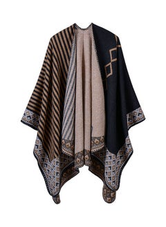 Striped Vintage Warm Cape Shawl Multicolour