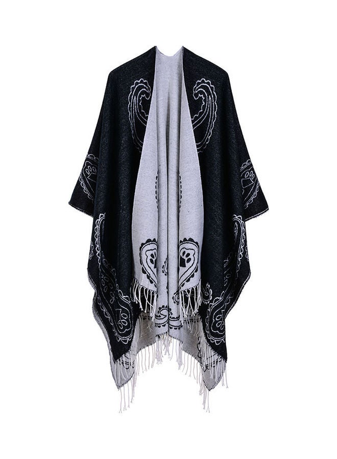 Women Vintage Poncho Scarf Cardigan Warm Cape Shawl Multicolour - Image 2