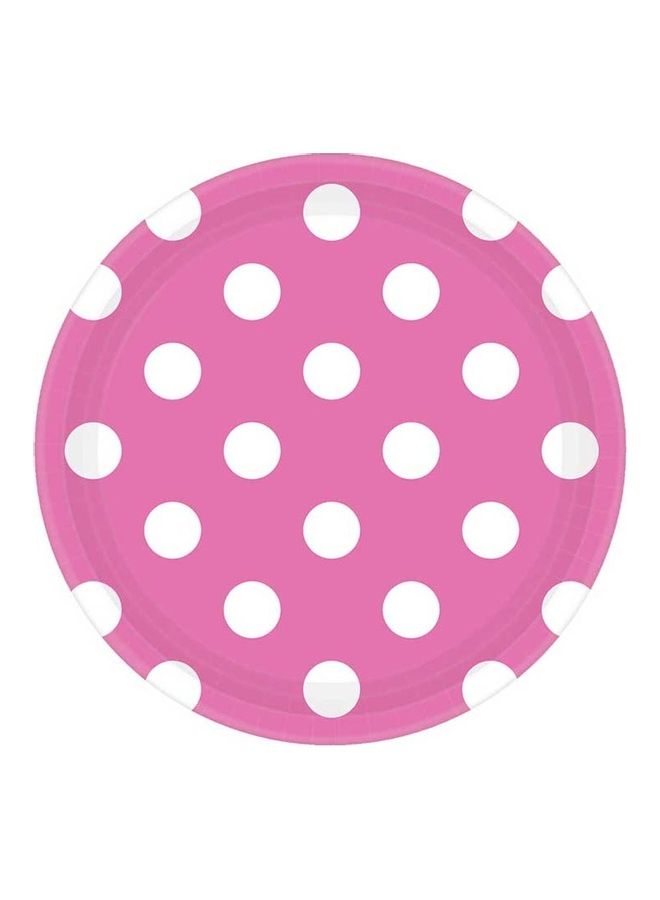 Amscan Pack Of 8 Dots Printed Paper Plates