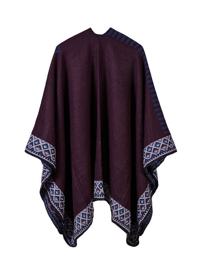 Poncho Scarf Cardigan Striped Vintage Warm Cape Shawl Multicolour - Image 2