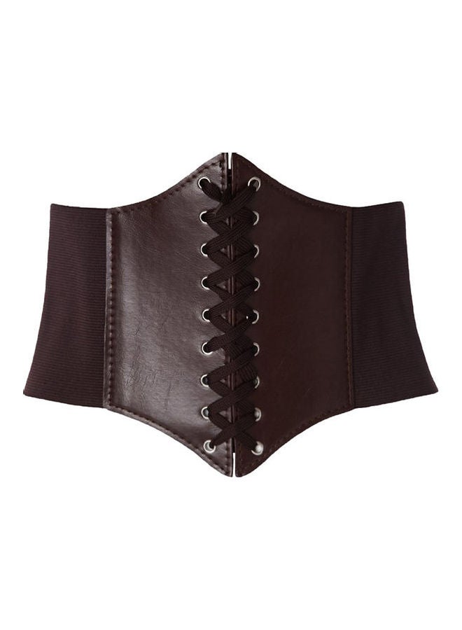 Elastic Cincher Wide Waistband Coffee  - Image 1