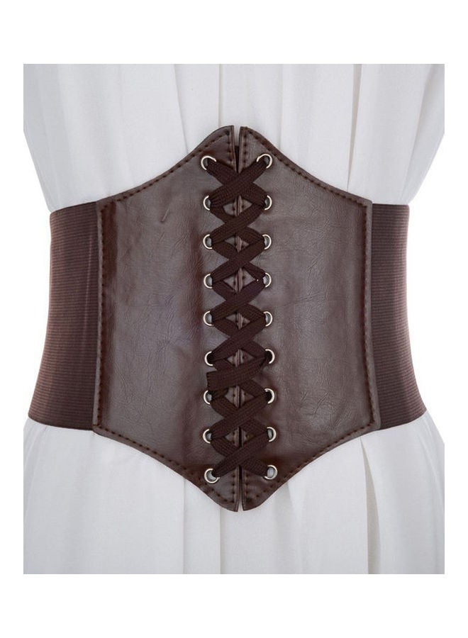 Elastic Cincher Wide Waistband Coffee  - Image 2