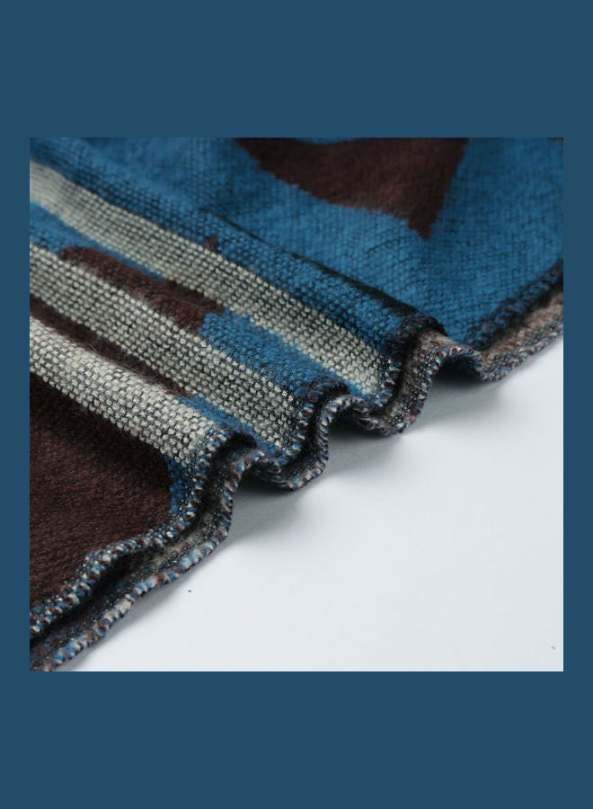 Knitted Shawl Poncho Faux Multicolour - Image 4