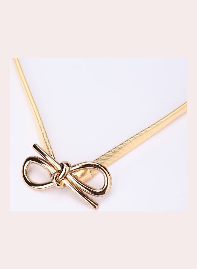Front Stretch Skinny Elastic Belt Gold - Image 2