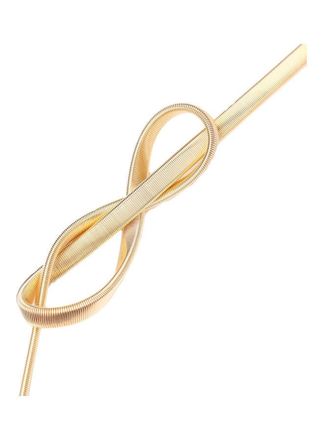 Front Stretch Skinny Elastic Belt Gold - Image 3
