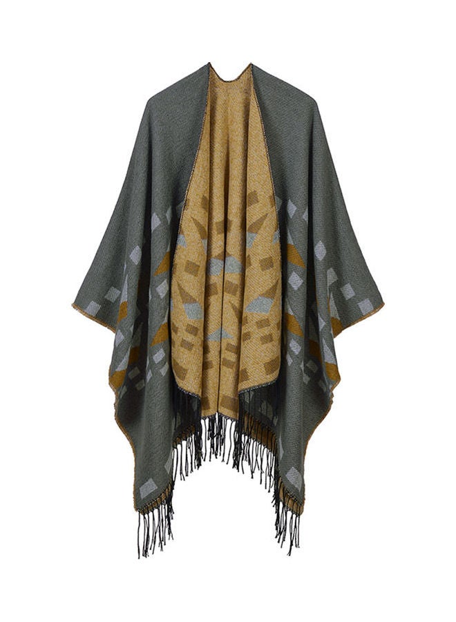 Poncho Scarf Cardigan Tassels Multicolour