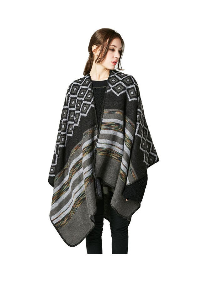 Generic - Shawl Poncho Cardigan Sweater Multicolour - Image 1