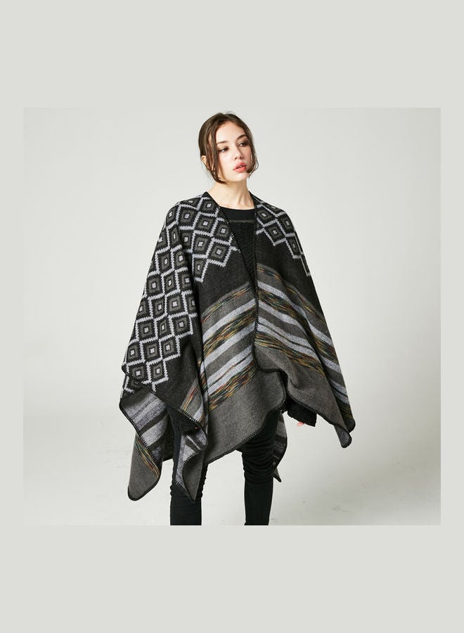 Generic - Shawl Poncho Cardigan Sweater Multicolour - Image 1