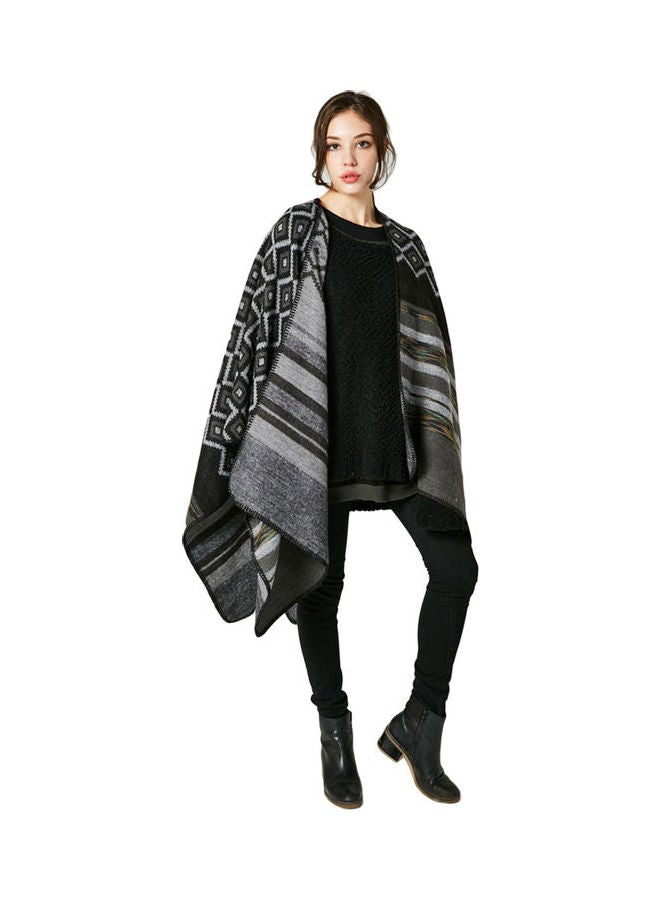Generic - Shawl Poncho Cardigan Sweater Multicolour - Image 1