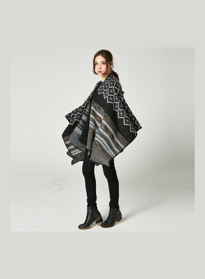 Generic - Shawl Poncho Cardigan Sweater Multicolour - Image 1