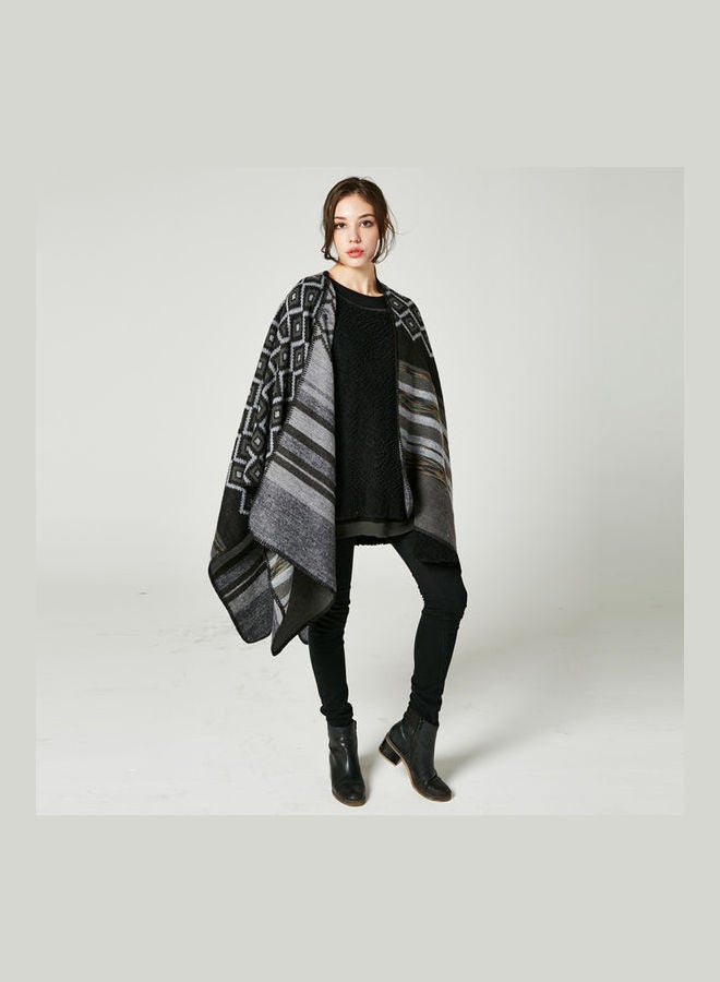 Generic - Shawl Poncho Cardigan Sweater Multicolour - Image 1