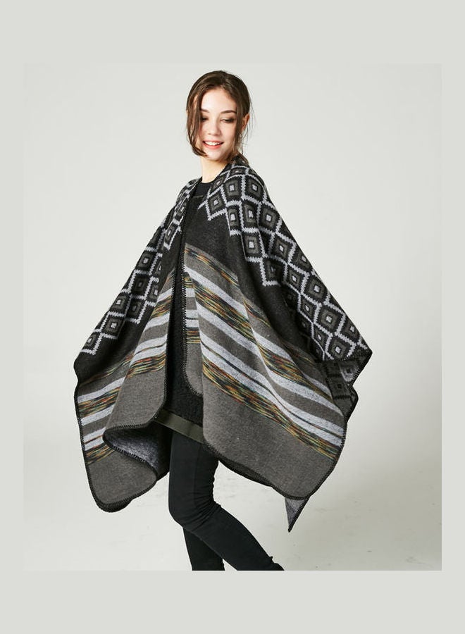 Generic - Shawl Poncho Cardigan Sweater Multicolour - Image 1
