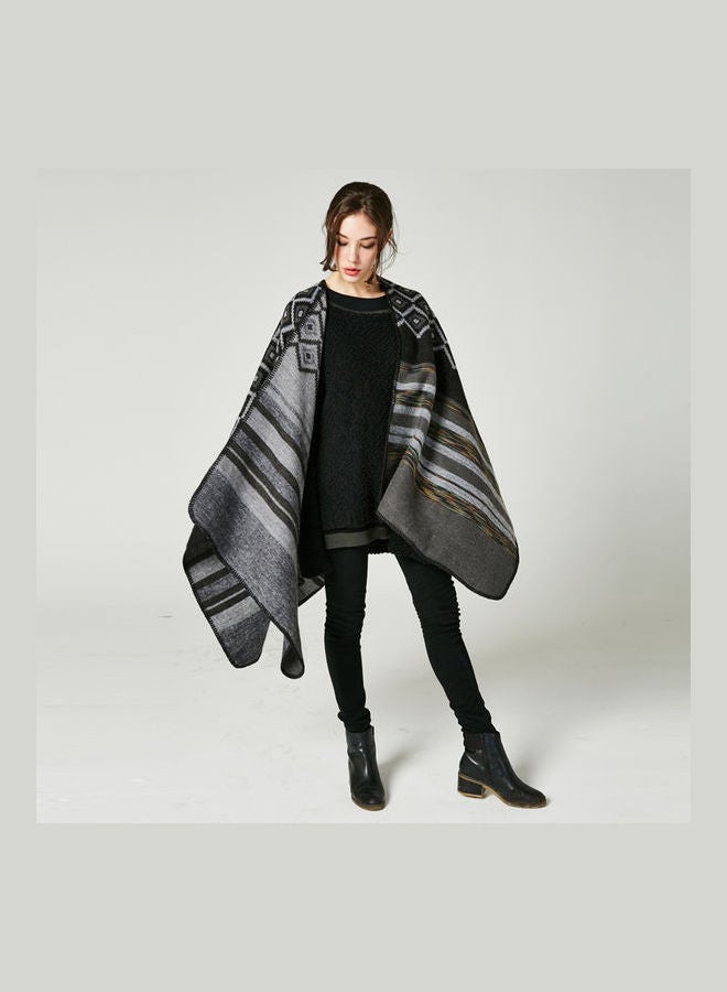 Generic - Shawl Poncho Cardigan Sweater Multicolour - Image 1