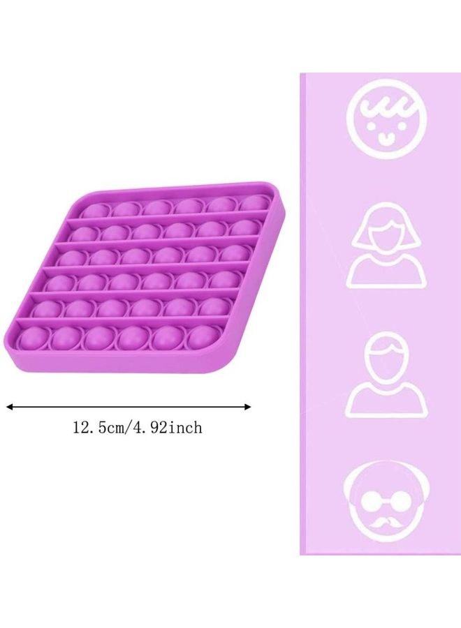 XiuWoo 4-Piece Stress Relieve Silicone Squeeze Push Pop Bubble Sensory Fidget Squishy Toy Set 12.5x1.5x12.5cm - Image 2