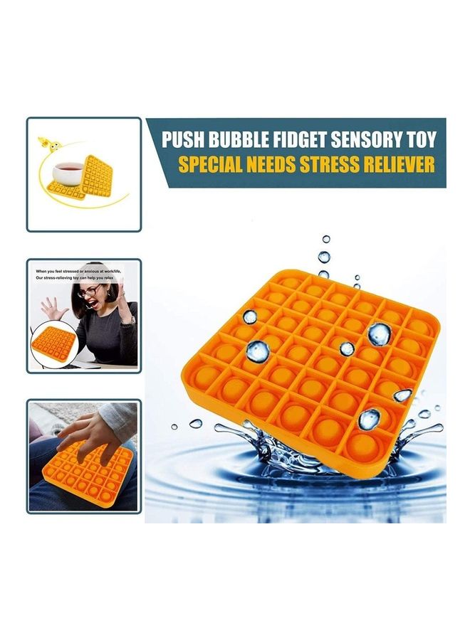 XiuWoo 4-Piece Stress Relieve Silicone Squeeze Push Pop Bubble Sensory Fidget Squishy Toy Set 12.5x1.5x12.5cm - Image 3