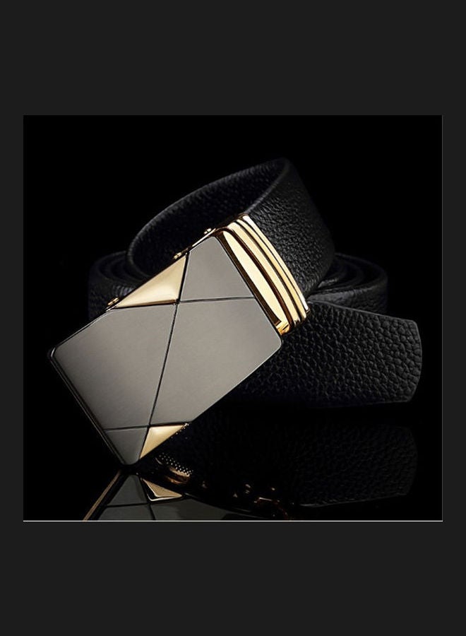 Auto-buckle Leather Belt Black  - Image 2