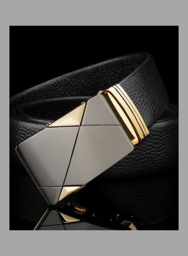 Auto-buckle Leather Belt Black  - Image 4