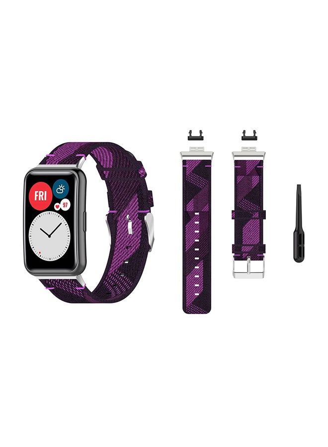 Perfii Buckle Nylon Replacement Band Purple/Black - Image 1